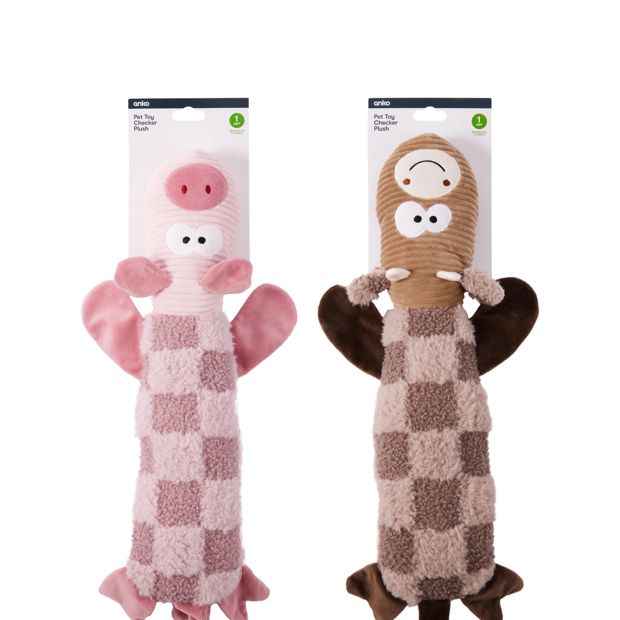 Pet Toy Checker Plush - Assorted - Anko