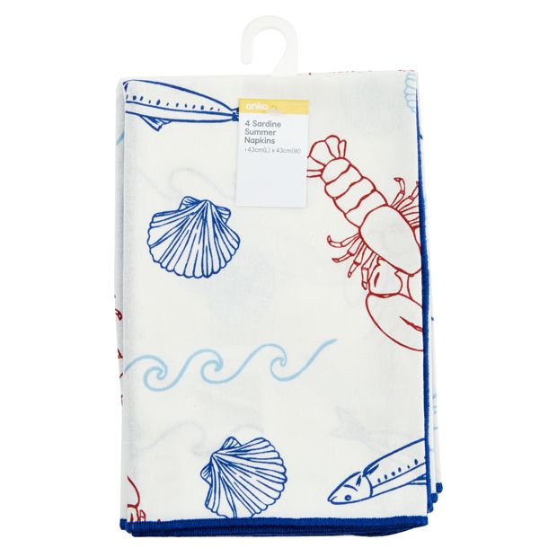 Anko 4 Pack Sardine Summer Napkins