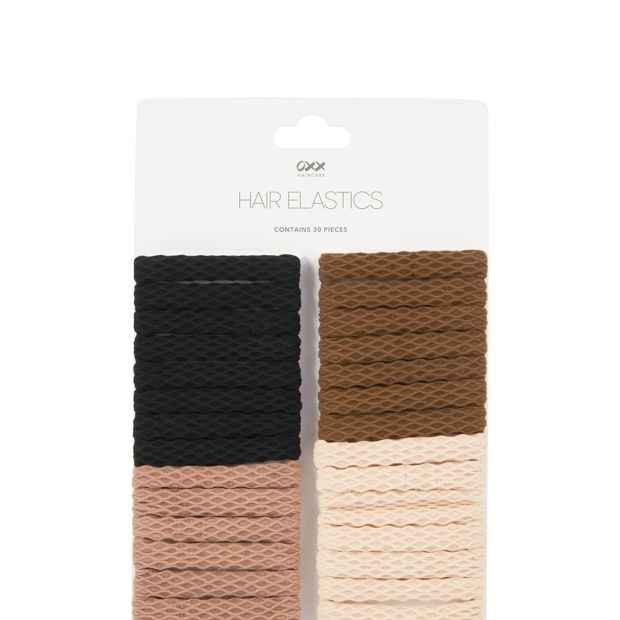 OXX Haircare 30 Piece Hair Elastics - Black and Nude