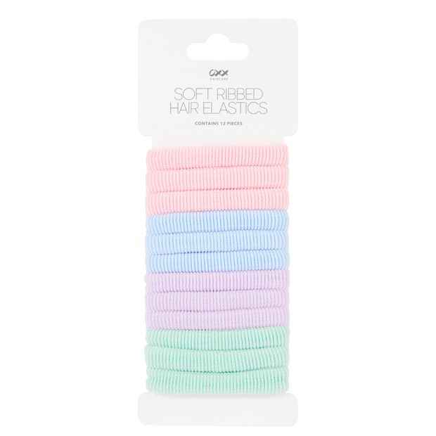 OXX Haircare 12 Piece Soft Ribbed Hair Elastics