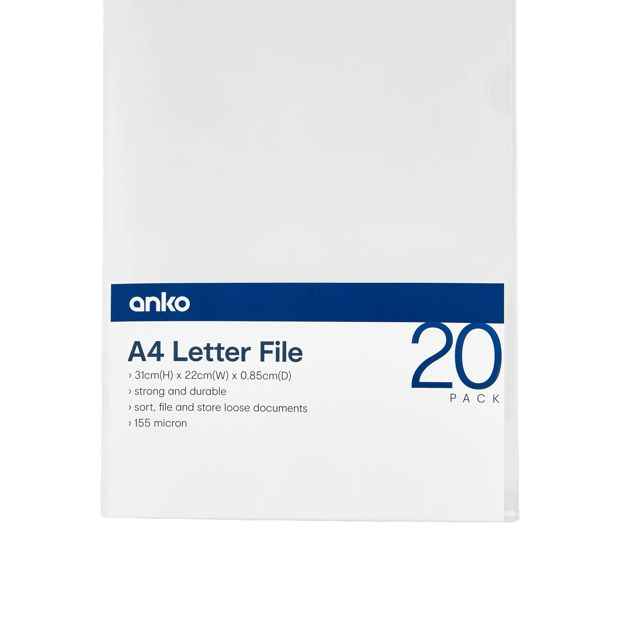 Anko 20 Pack A4 Letter File