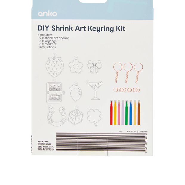 Anko DIY Shrink Art Keyring Kit