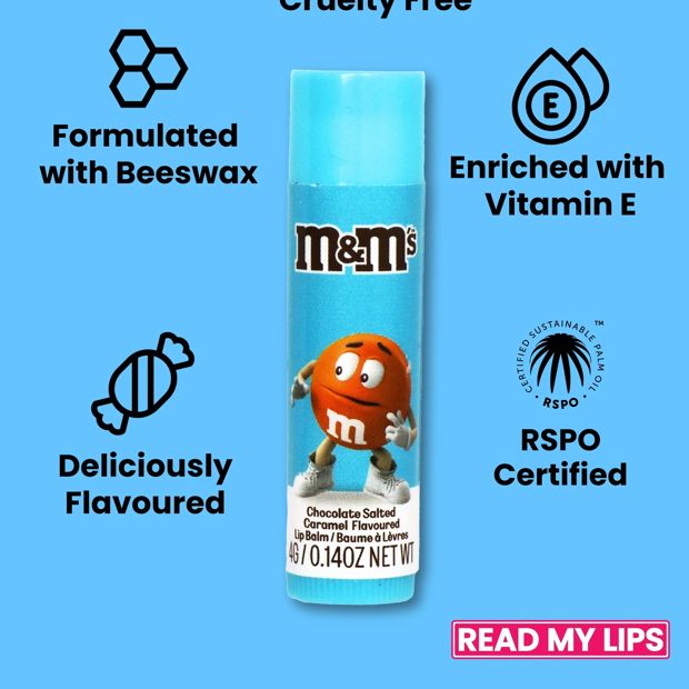M&M’s Read My Lips Lip Balm 4g - Chocolate Salted Caramel Flavoured