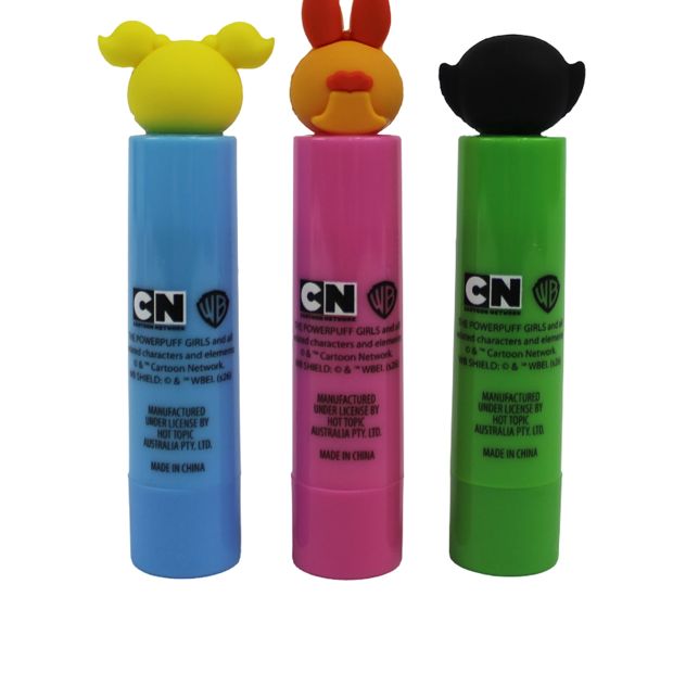 The Powerpuff Girls Tinted Lip Balm Trio - Marshmallow, Strawberry and Grape Scented