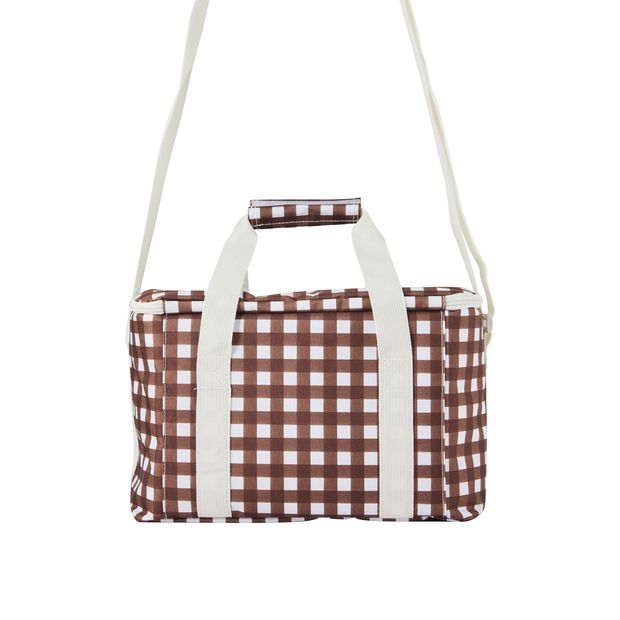 Anko Mocha Gingham Extra Large Insulated Lunch Bag
