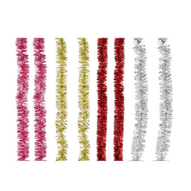 Anko 2.7m Mini Christmas Tinsel - Assorted