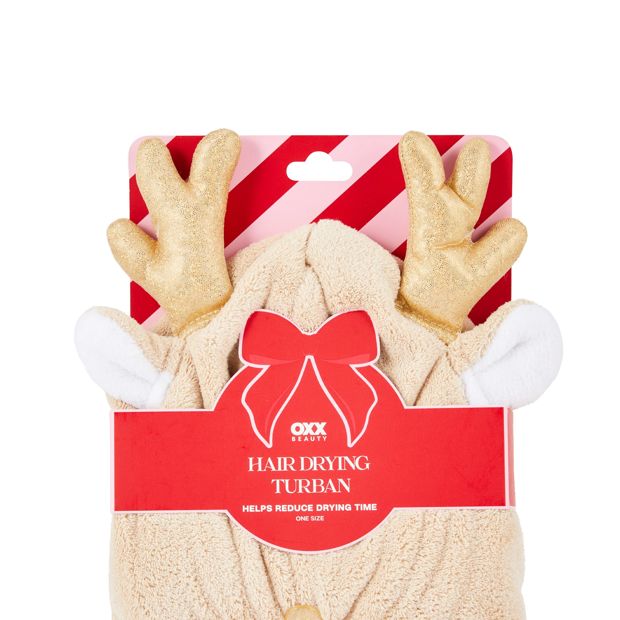 OXX Beauty Hair Drying Turban, Reindeer