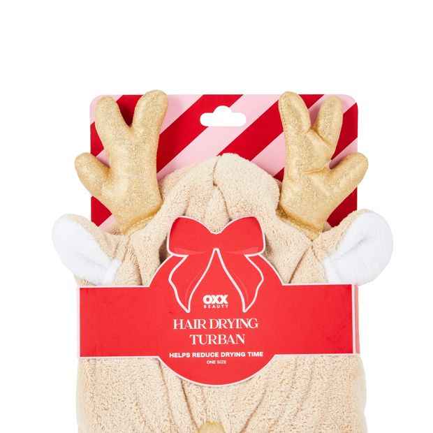 OXX Beauty Hair Drying Turban, Reindeer