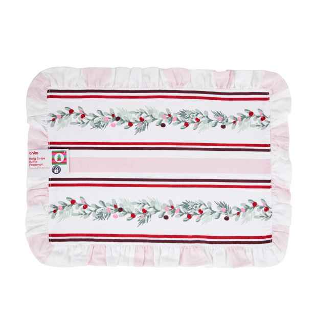 Anko Holly Stripe Ruffle Placemat