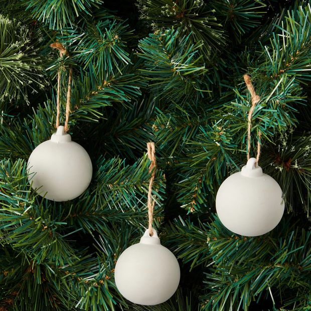Anko 3 Pack Christmas Craft Paint Your Own Ceramic Baubles