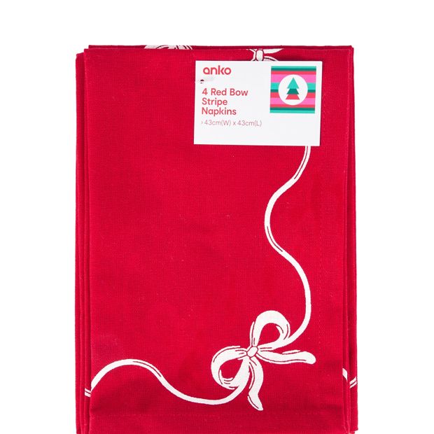 Anko 4 Pack Bow Napkins