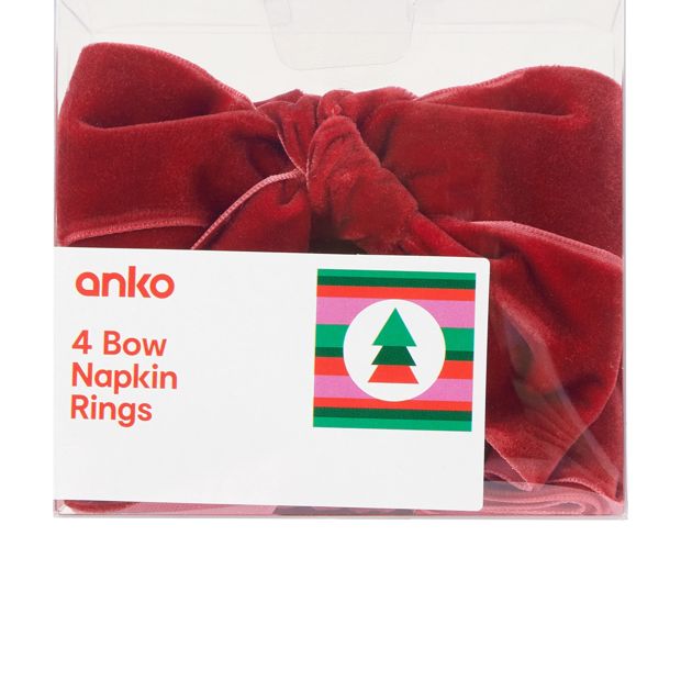 Anko 4 Pack Bow Napkin Rings