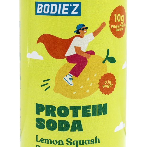Bodiez Protein Soda Lemon Squash Flavour Drink 375ml