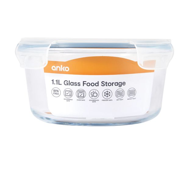 Anko 1.1L Glass Food Storage