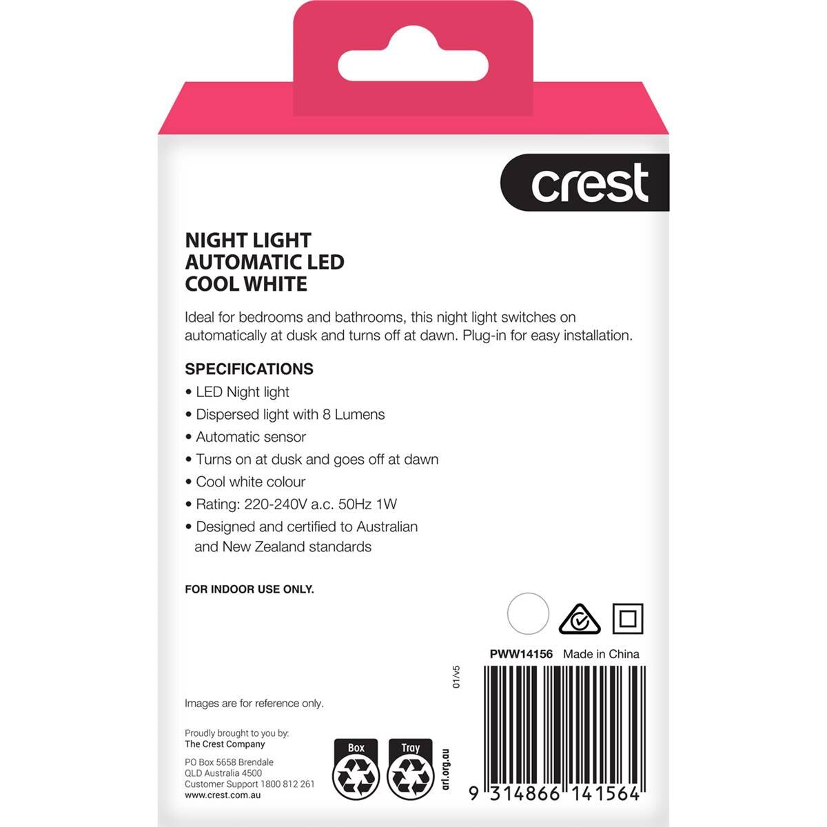 Crest Night Light Automatic LED Cool White Each