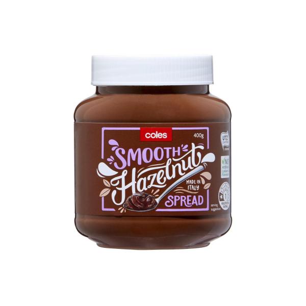 COLES HAZELNUT SMOOTH SPREAD 400GRAM