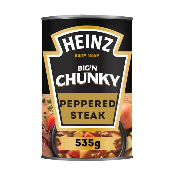 HEINZ BIG'N CHUNKY SOUP:PEPPERED STEAK:.:535 GRAM