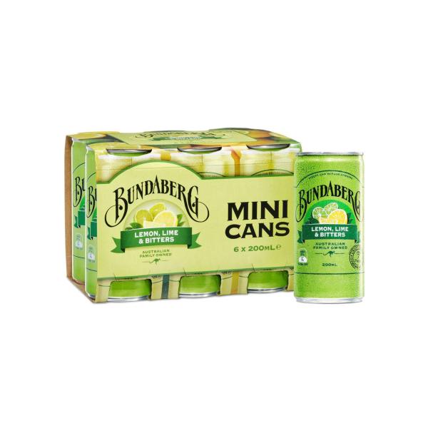 BUNDABERG LEMON LIME BITTERS 6X200ML:.:1.2 LITRE