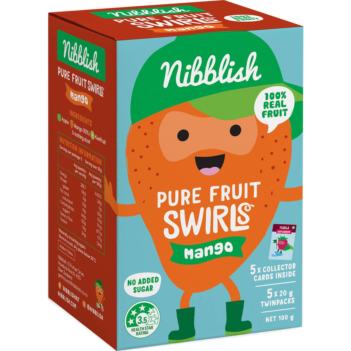 Nibblish Pure Fruit Swirls Mango 100g
