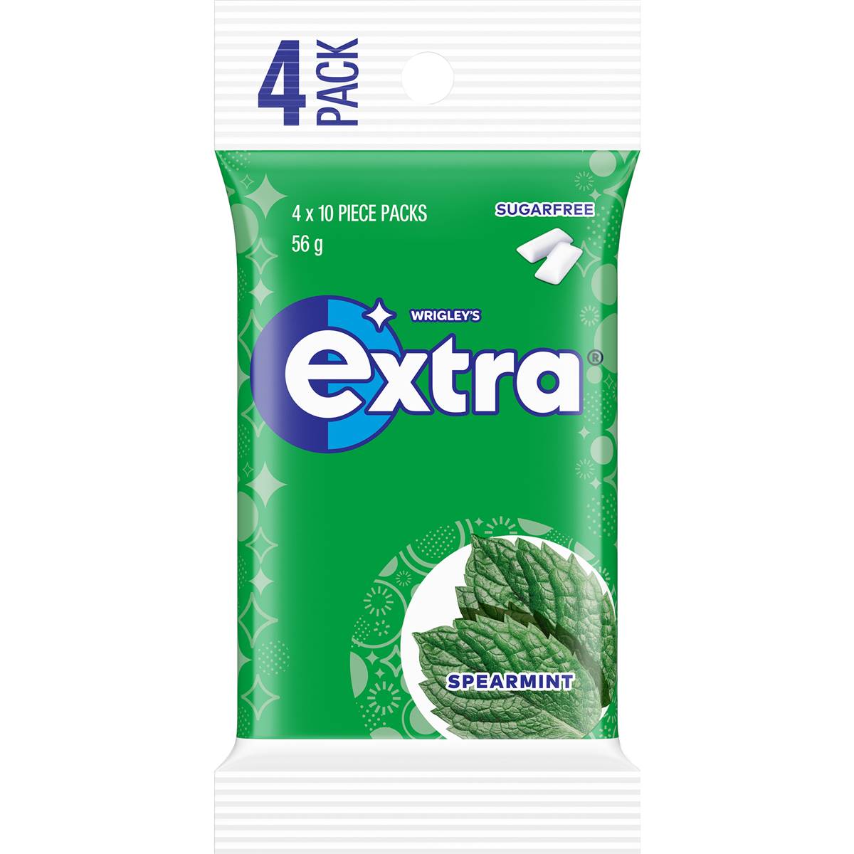 Extra Spearmint Sugar Free Chewing Gum Multipack 4x14g