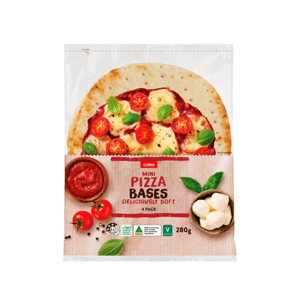 COLES MINI PIZZA BASES 4PK