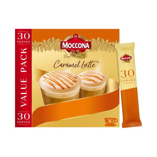 MOCCONA CAFE CLASSICS CARAMEL LATTE SACHETS 30 PACK