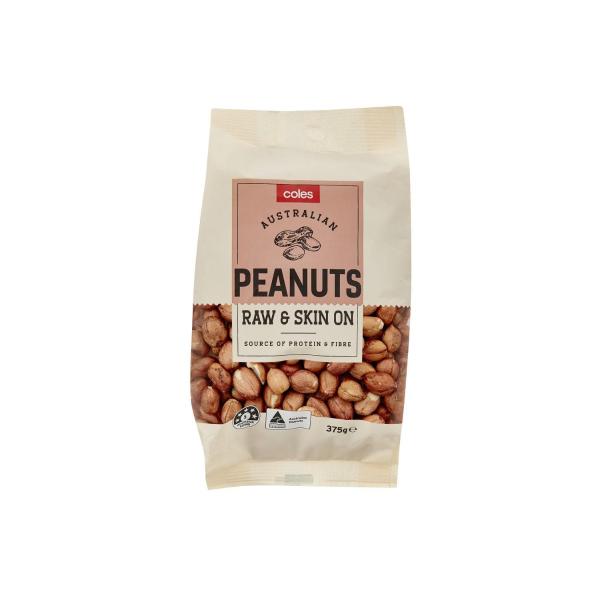COLES RAW PEANUTS 375G