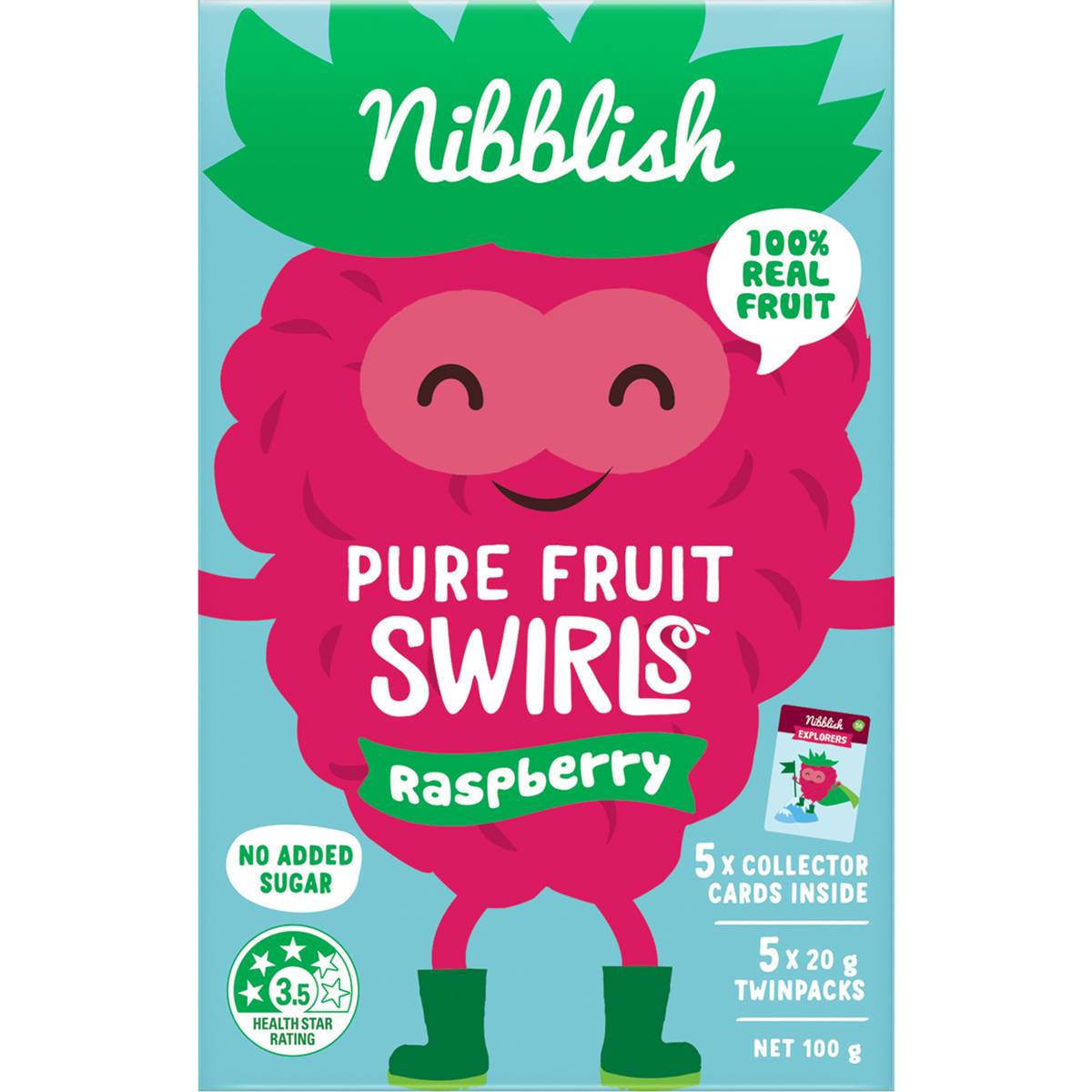 Nibblish Pure Fruit Swirls Raspberry 100g