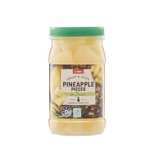 COLES FRUIT IN JUICE:PINEAPPLE IN JUICE:.:695 GRAM