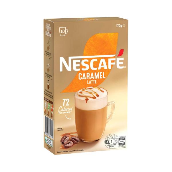 NESCAFE CARAMEL LATTE COFFEE SACHETS 10 PACK
