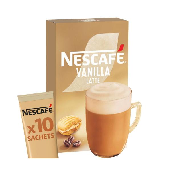 NESCAFE VANILLA LATTE COFFEE SACHETS 10 PACK