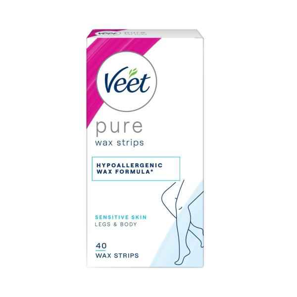 VEET PURE HAIR REMOVAL COLD WAX STRIPS LEGS AND BODY 40 PACK