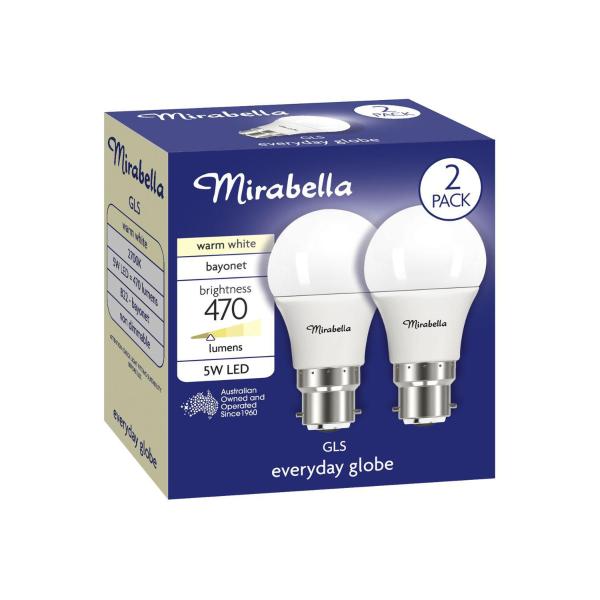 Led Gls BC 5W 470Lum 2700K Warm White