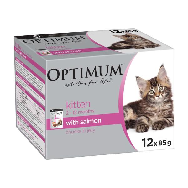 Kitten Healthy Development Chunks In Jelly Salmon Cat Food 12x85g