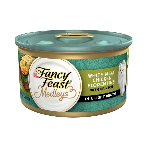 FANCY FEAST ADULT MEDLEYS WHITE MEAT CHICKEN FLORENTINE CAT FOOD 85GRAM