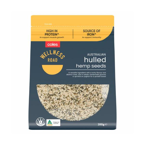 WELLNESS ROAD AUSTRALIAN HULLED HEMP SEEDS 200G