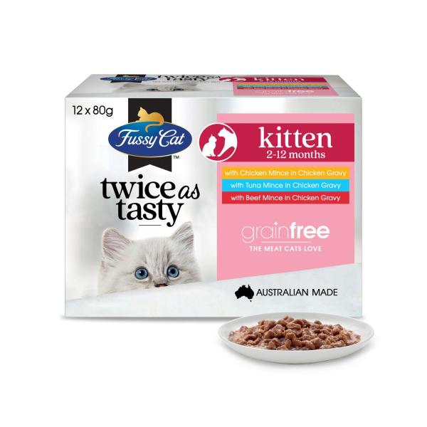 Grain Free Twice As Tasty Kitten Mince Wet Cat Food 12x80g