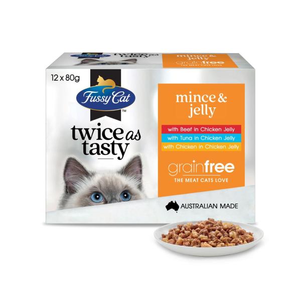 Cat Food Pouch Mince & Jelly 12x80g
