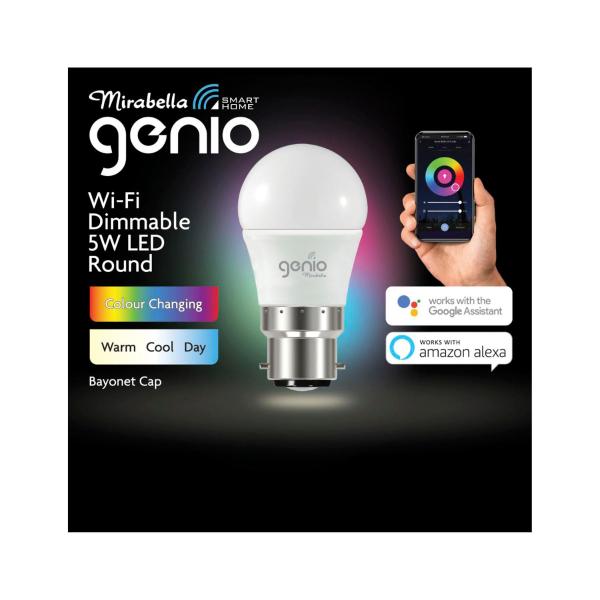 MIRABELLA GENIO FANCY ROUND WIFI 5W BC 470LM 2700K-6500K