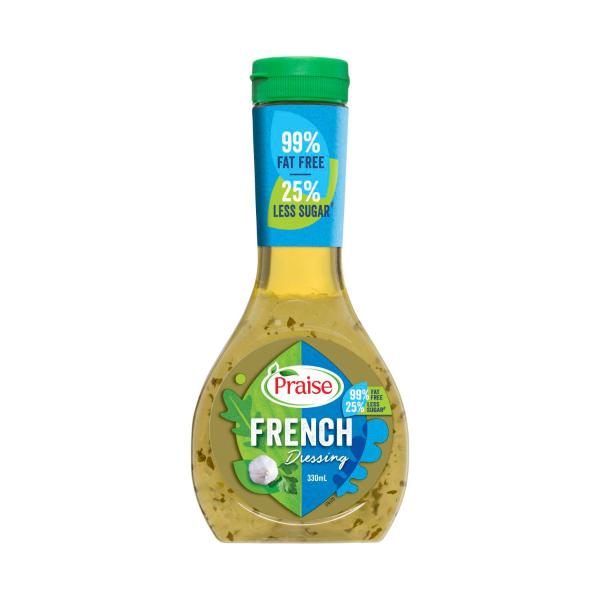 PRAISE DRESSING FRENCH 99% FAT FREE 25% LESS SUGAR 330ML