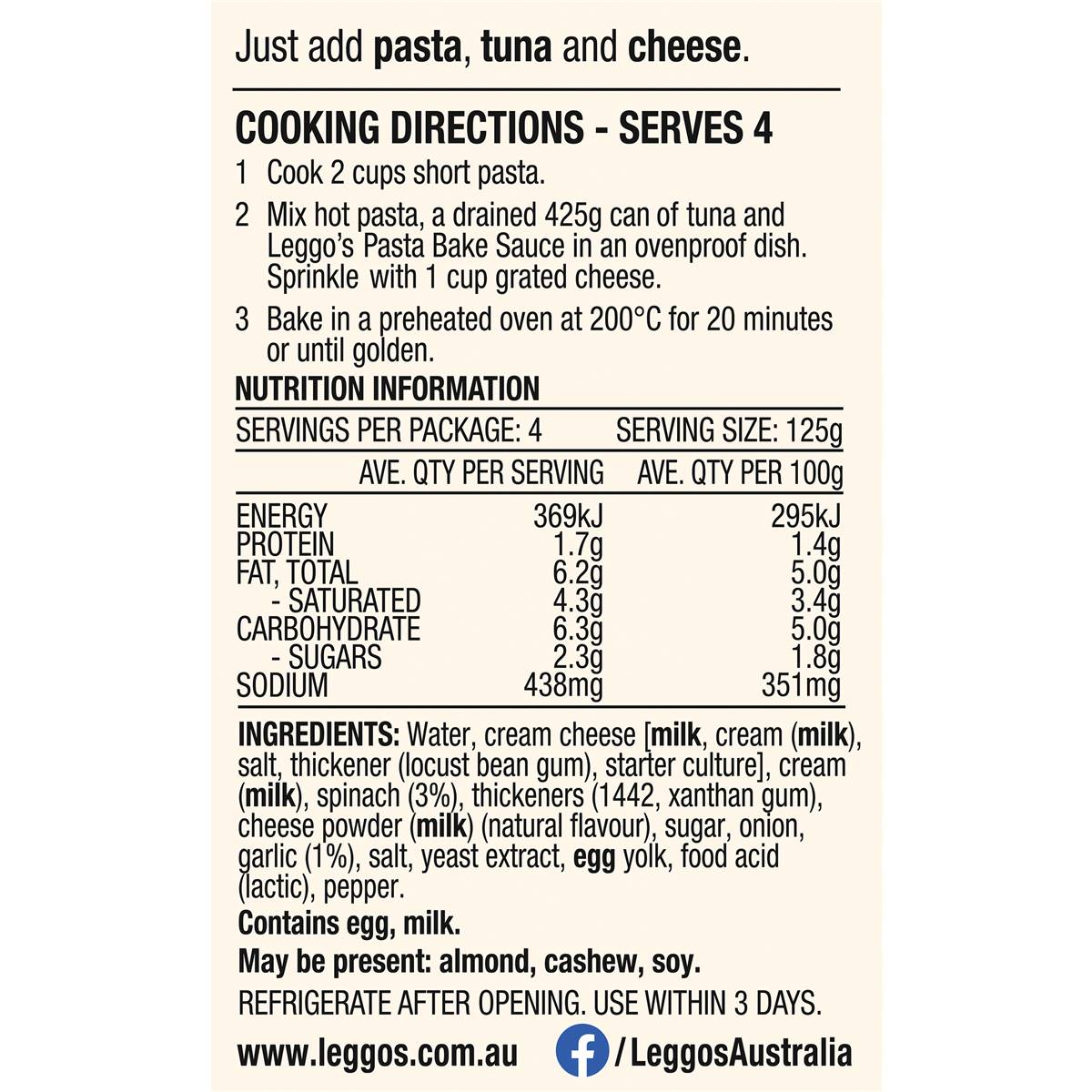 Leggo's Tuna Bake Pasta Sauce 500g