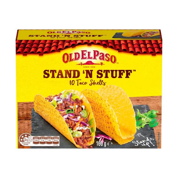 OLD EL PASO STAND 'N STUFF TACO SHELLS 10 PACK 160G