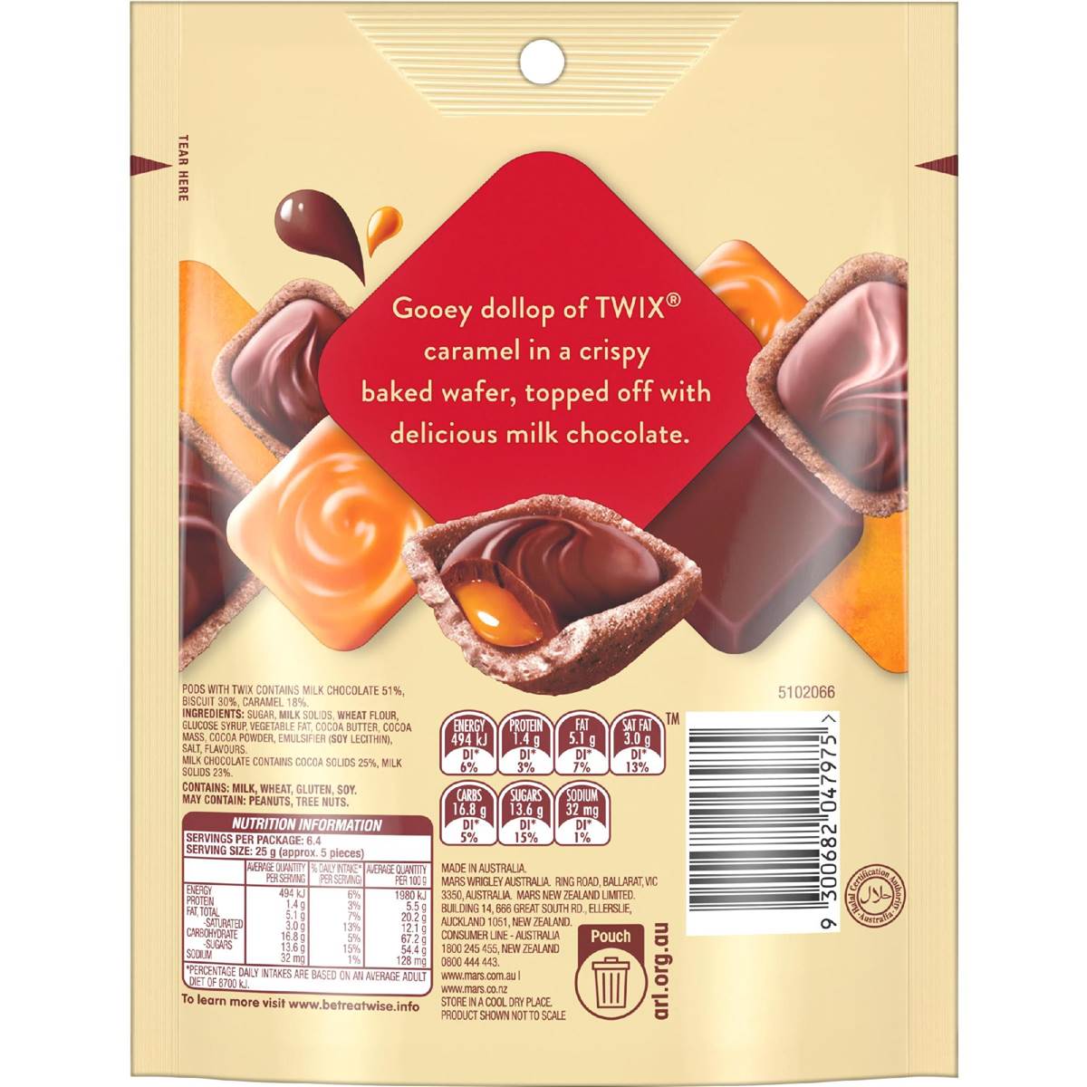 Pods Pods Twix Chocolate Snack & Share Bag 160g