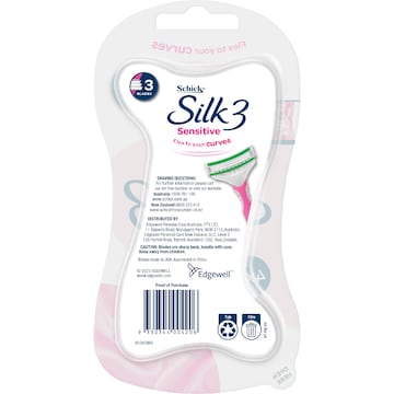 Schick Silk 3 Womens Sensitive Disposable Razors 4 pack