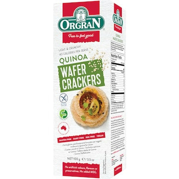 Orgran Gluten Free Wafer Crackers Quinoa 100g
