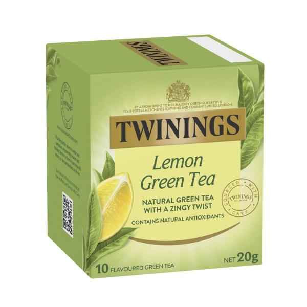 TWININGS GREEN TEA & LEMON TEA BAGS 10 PACK