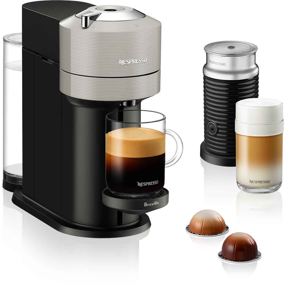 Nespresso Vertuo Next Coffee Machine (Light Grey with Aeroccino)