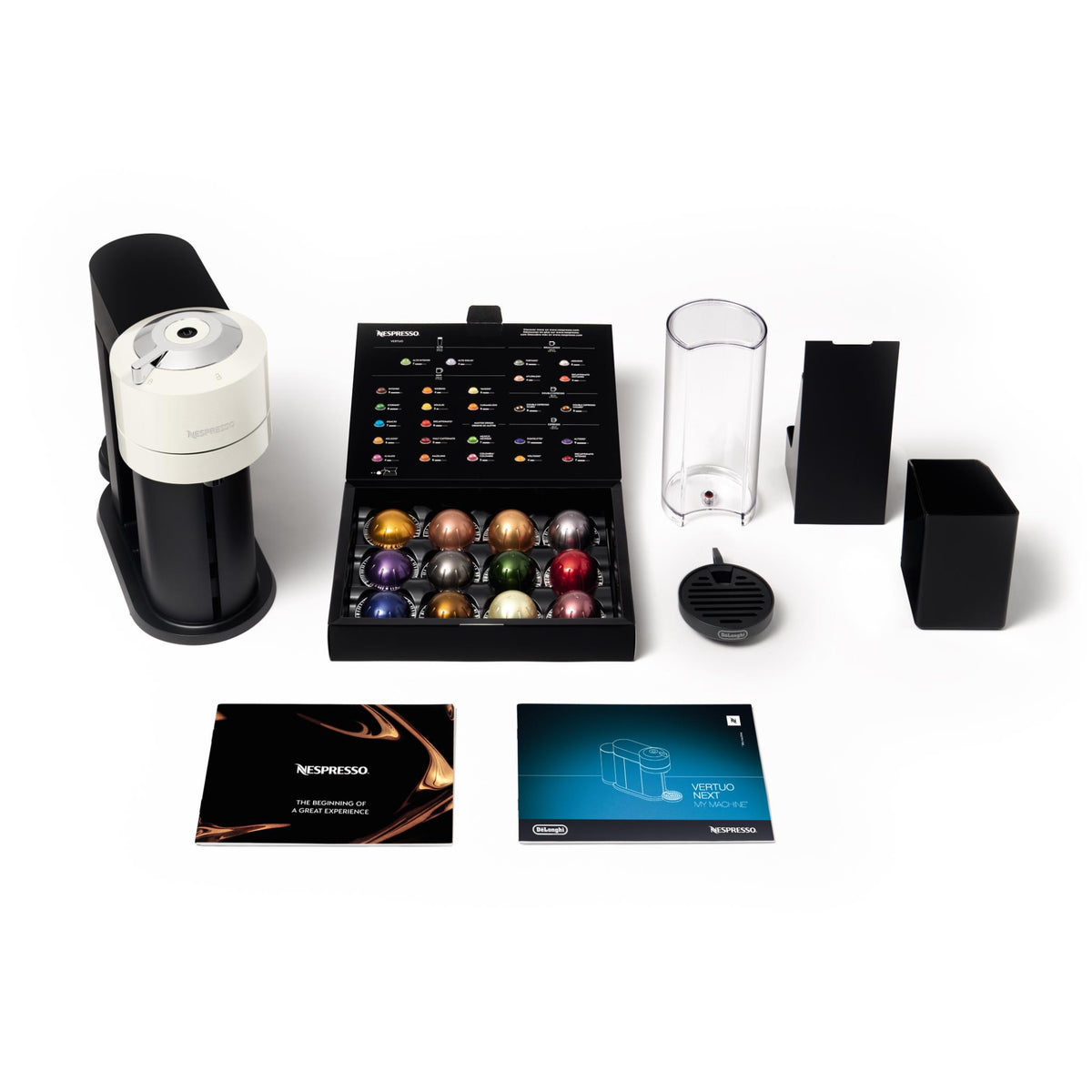 De'Longhi Nespresso Vertuo Next Capsule Coffee Machine Bundle (White)