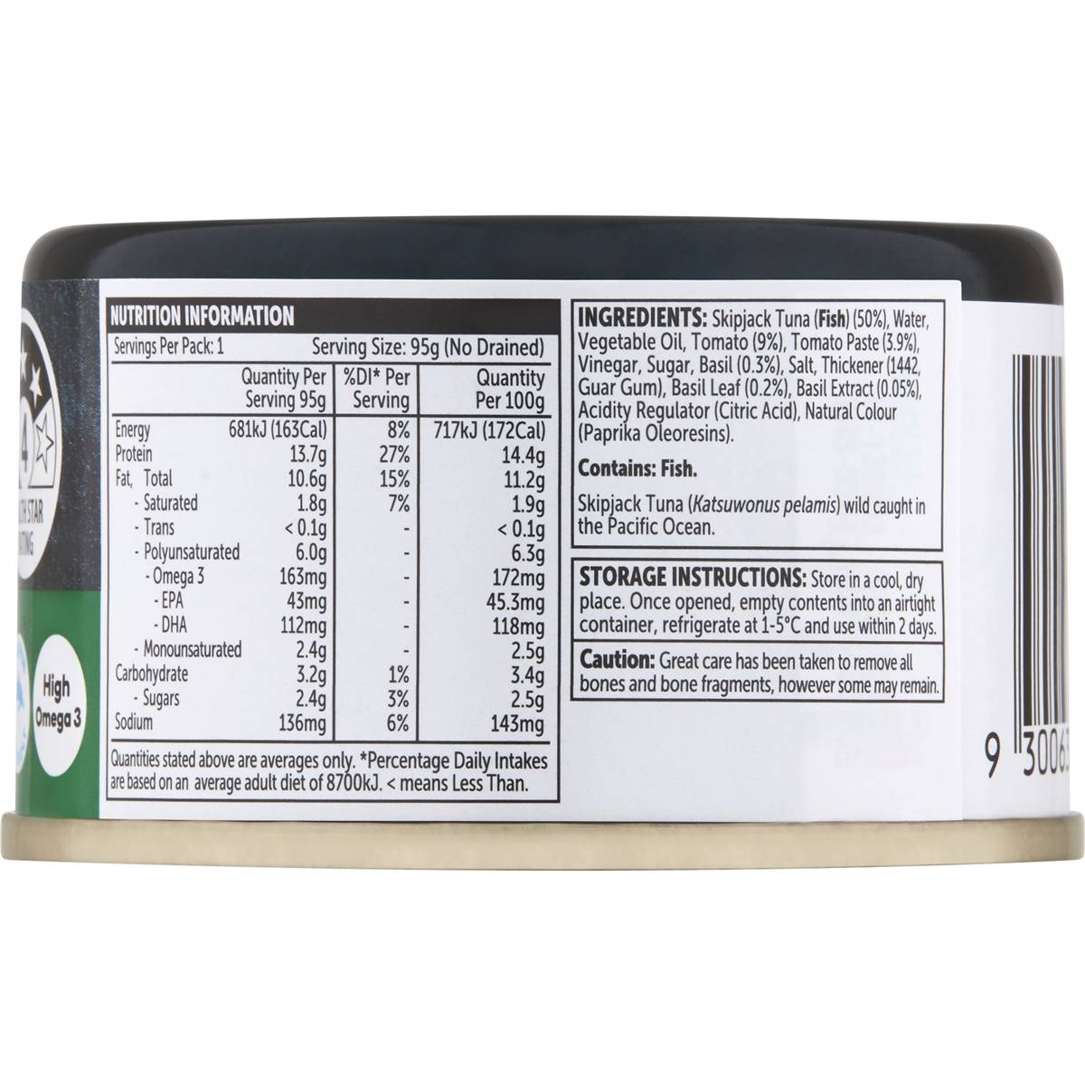Woolworths Tuna Tomato & Basil 95g