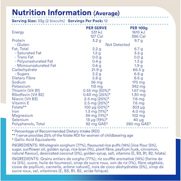 Weet-Bix Gluten Free Coconut & Cinnamon Breakfast Cereal 400g